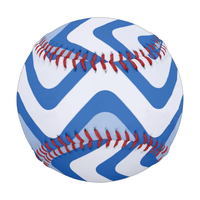 Balle De Baseball Motif bleu ondulé (Devant)