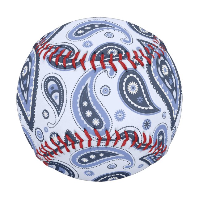 Balle De Baseball Motif Blue Paisley (Devant)