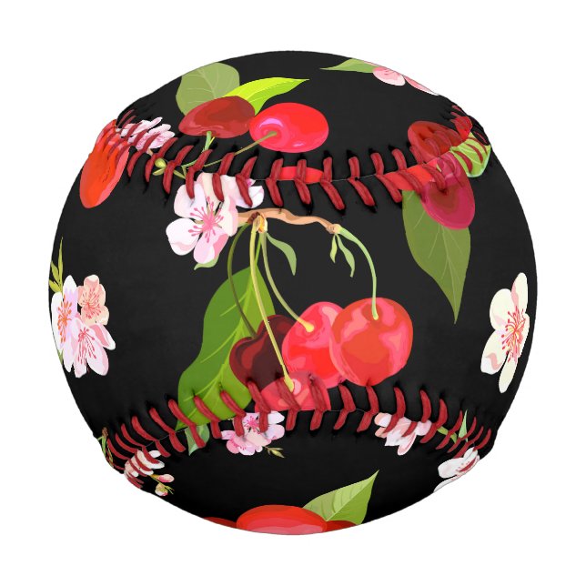 Balle De Baseball Motif cerise 2 (Devant)