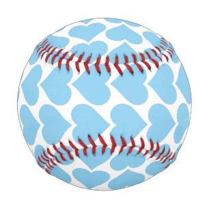 Balle De Baseball Motif Cœurs Bleus, Romantique, Amour