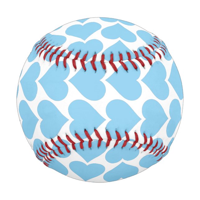 Balle De Baseball Motif Cœurs Bleus, Romantique, Amour (Dos)