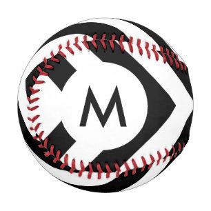 Balle De Baseball Motif de bandes de monogramme