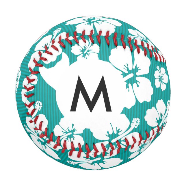 Balle De Baseball Motif de fleurs d'Hibiscus hawaïen (Devant Gauche)