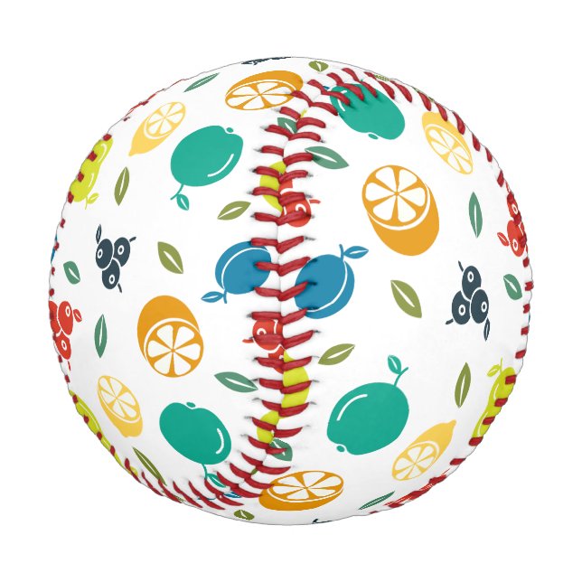 Balle De Baseball Motif de fruits, Plum, Orange, Citron, Poire, Pomm (Angle)