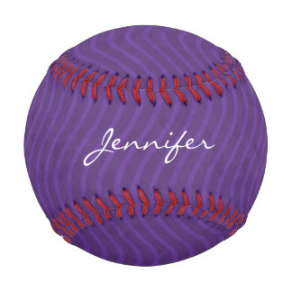 Balle De Baseball Motif de lignes violettes