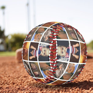 Balle De Baseball Motif de photo personnalisé en collage de 6 photos