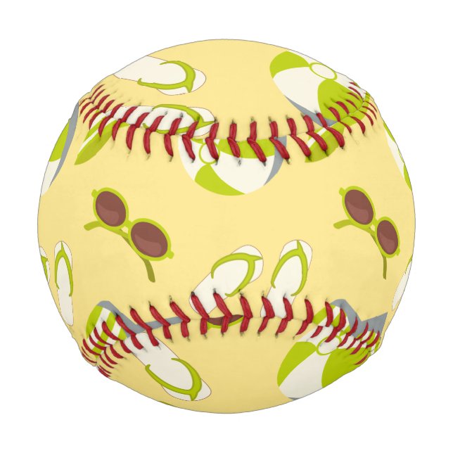 Balle De Baseball Motif de plage avec lunettes de soleil et casquett (Dos)