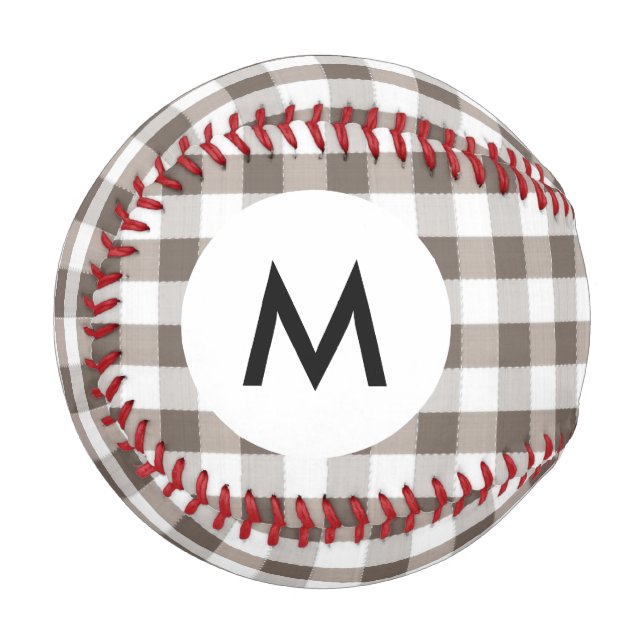 Balle De Baseball Motif de tissu de table Brown Monogramme (Devant Gauche)