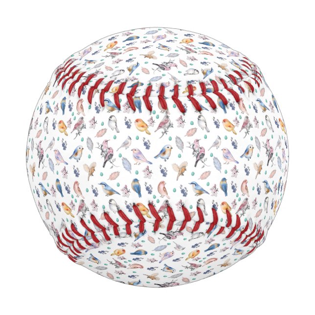 Balle De Baseball Motif des oiseaux de printemps (Devant)