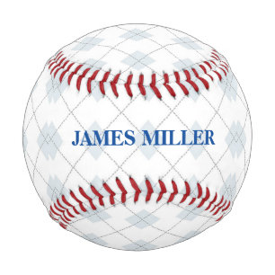 Balle De Baseball motif diamant de Jacquard de nom personnalisé