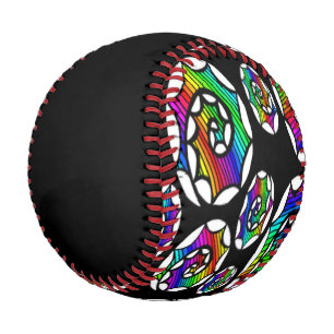 Balle De Baseball Motif en spirale coloré