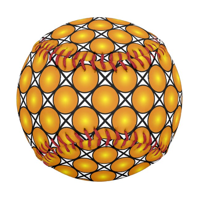 Balle De Baseball Motif en treillis noir blanc noir (Devant)