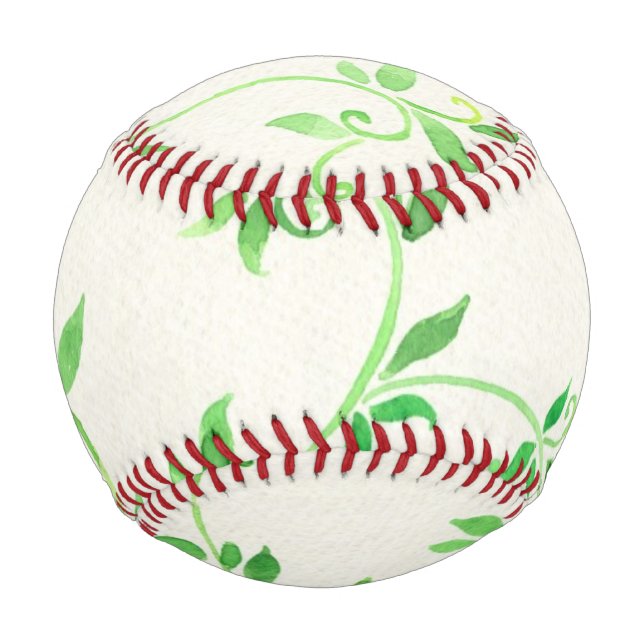 Balle De Baseball Motif feuille aquarelle (Devant)