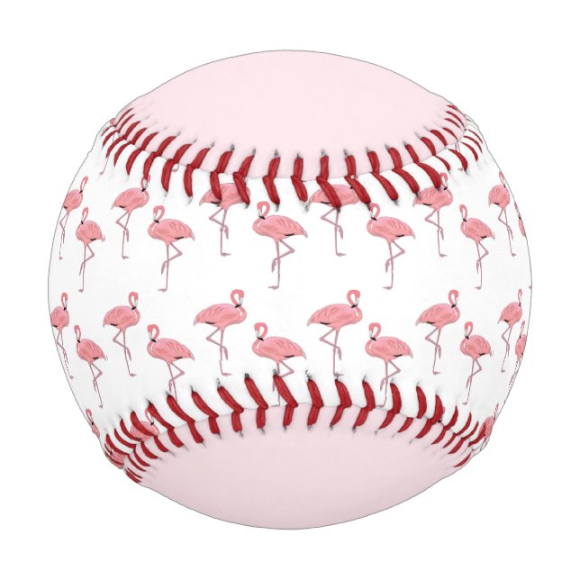 Balle De Baseball Motif Flamant Rose (Devant)