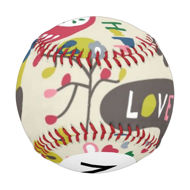 Balle De Baseball Motif floral monogramme 11 (Dos)
