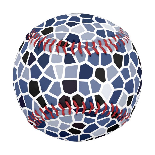 Balle De Baseball Motif géométrique bleu cool (Devant)