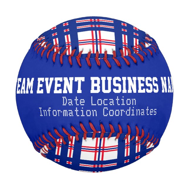 Balle De Baseball Motif Mod Plaid Personnalisé (Dos)