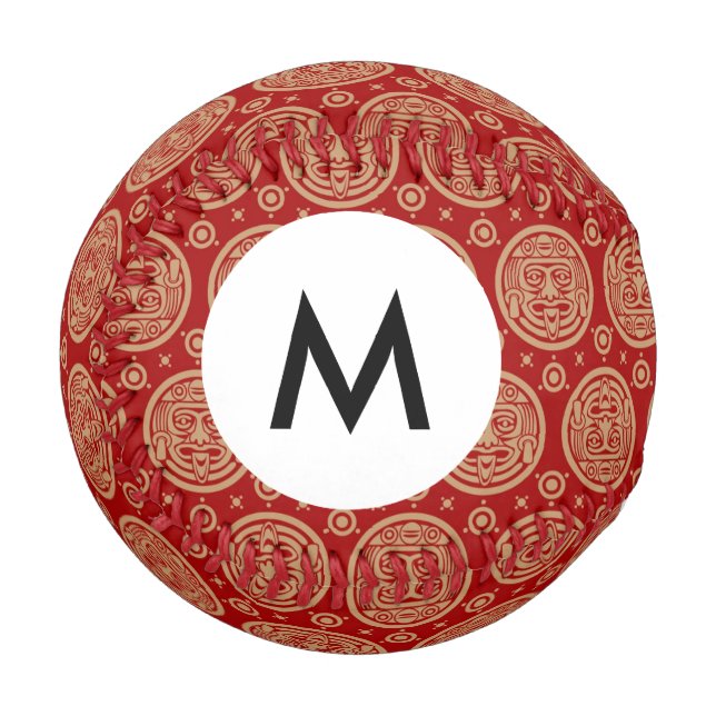 Balle De Baseball Motif Monogram Aztec (Devant Gauche)