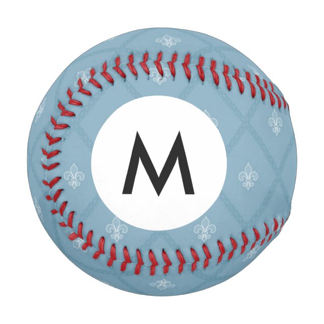 Balle De Baseball Motif Monogram Fleur-de-lis (Devant Gauche)