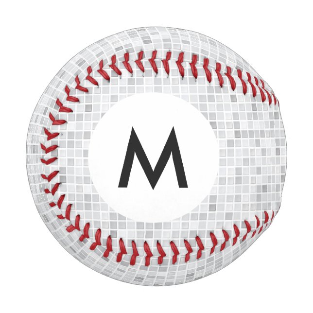 Balle De Baseball Motif Monogram Grey Carreaux (Devant Gauche)