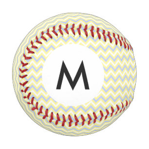 Balle De Baseball Motif Monogram Pastel Chevron
