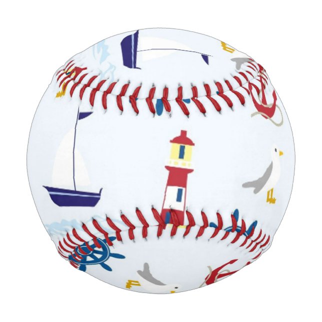 Balle De Baseball Motif nautique (Devant)