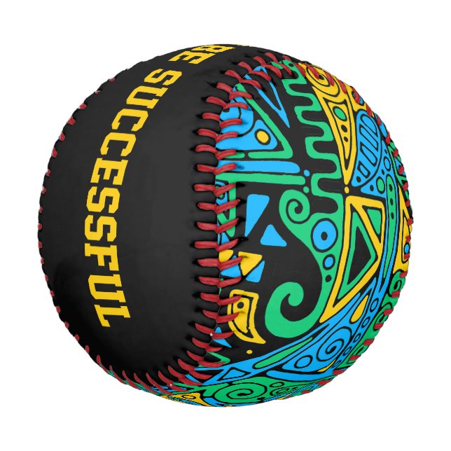 Balle De Baseball Motif Peint À La Main Et Numériquement Art 21 (Angle)