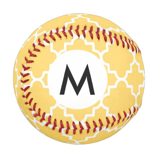 Balle De Baseball Motif Quatrefoil jaune (Devant Gauche)