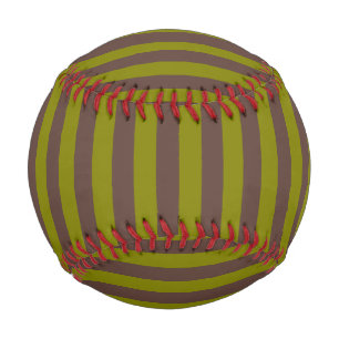 Balle De Baseball Motif rayé en chocolat brun et vert olive