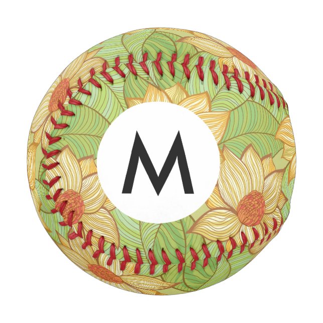 Balle De Baseball Motif Retro Magnolia (Devant Gauche)