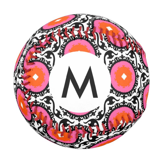 Balle De Baseball Motif rose Suzani (Devant Gauche)