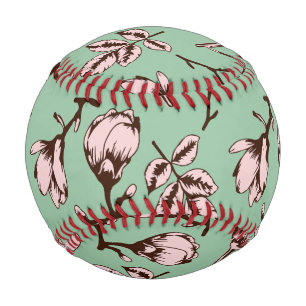 Balle De Baseball Motif sans couture avec bourgeons floraux des arbr