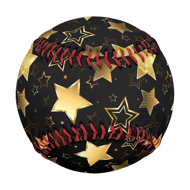 Balle De Baseball Motif sans couture avec étoiles d'or (Devant)