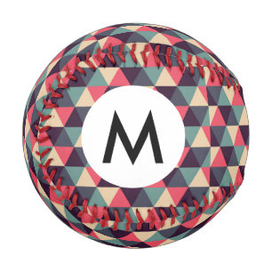 Balle De Baseball Motif Triangle turquoise Et Rose