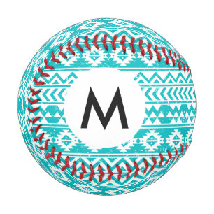 Balle De Baseball Motif tribal turquoise Grunge Aztec