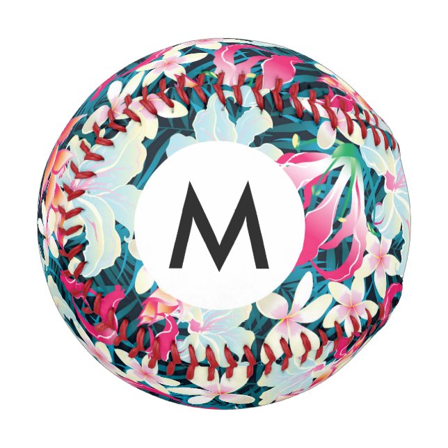 Balle De Baseball Motif tropical coloré (Devant Gauche)