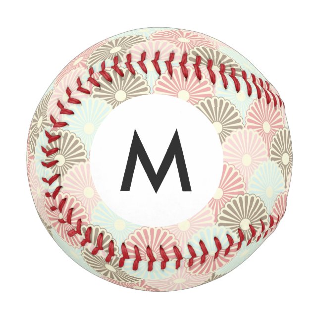 Balle De Baseball Motif vintage japonais Monogramme (Devant Gauche)