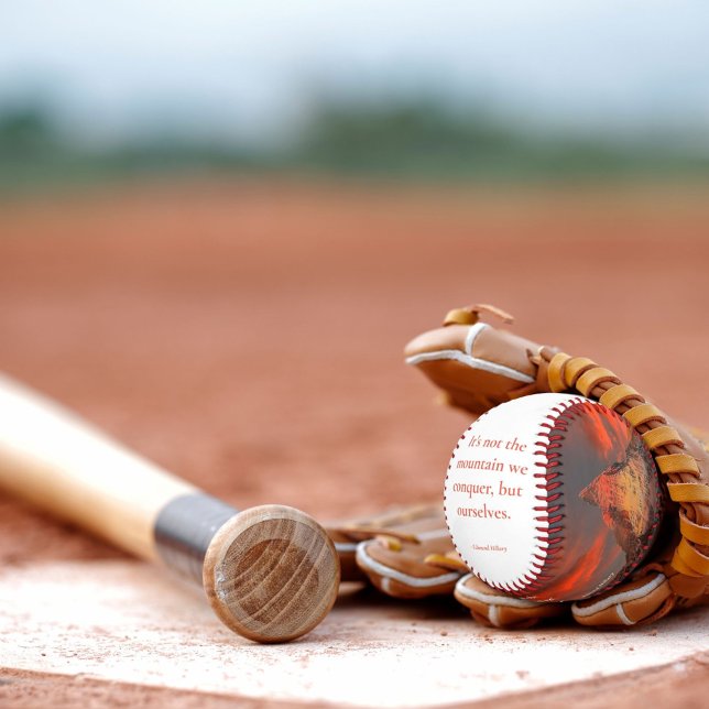 Balle De Baseball Motivation Dire Mont Everest Soleil Orange (Créateur téléchargé)