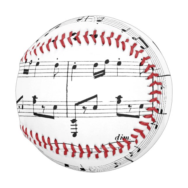 Balle De Baseball Musique en feuille blanche (Devant Droite)