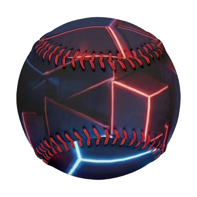 Balle De Baseball Neon Baseball -  Midnight Navy Crimson 3D Cube (Devant)