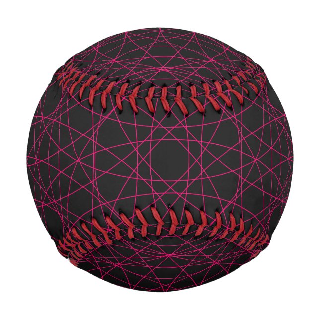 Balle De Baseball Neon Pink Geometry Baseball - Personnalisable (Devant)