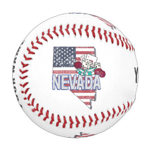 Balle De Baseball Nevada United States Retro Map Vintage USA Casino