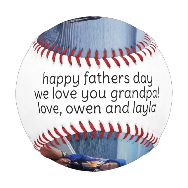 Balle De Baseball No 1 Grand-père Photo personnalisée Baseball (Dos)