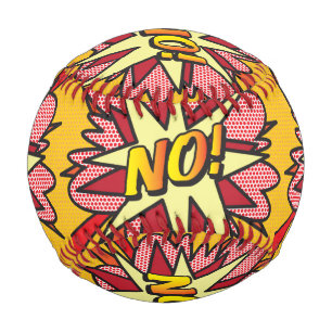 Balle De Baseball NO Fun Rétro Bande Dessinée Pop Art