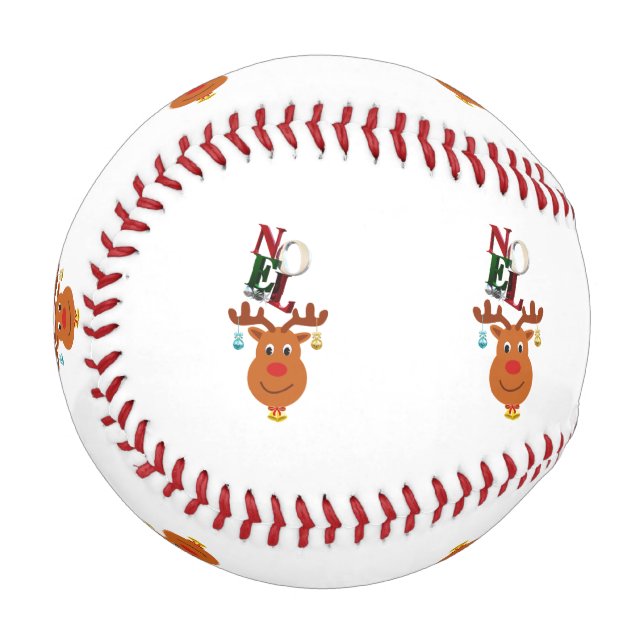 Balle De Baseball Noel Deer Bells Bauble Rudolf Snowflakes Noël (Dos Droite)
