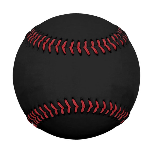 Balle De Baseball Noir fou (Le Noir le plus foncé) PERSONNALISÉ (Devant)