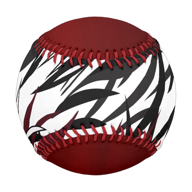 Balle De Baseball Noir plumé /Garnet/ Blanc baseball-Design Rouge (Devant)