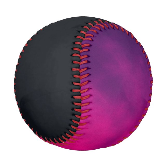 Balle De Baseball Noir & Violet Neon Custom Baseball (Angle)
