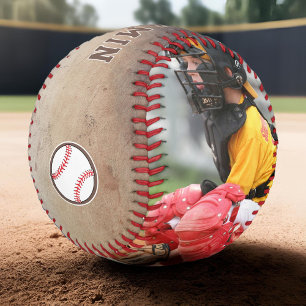 Balle De Baseball Nom de l'équipe de joueur rustique Numéro Photo 