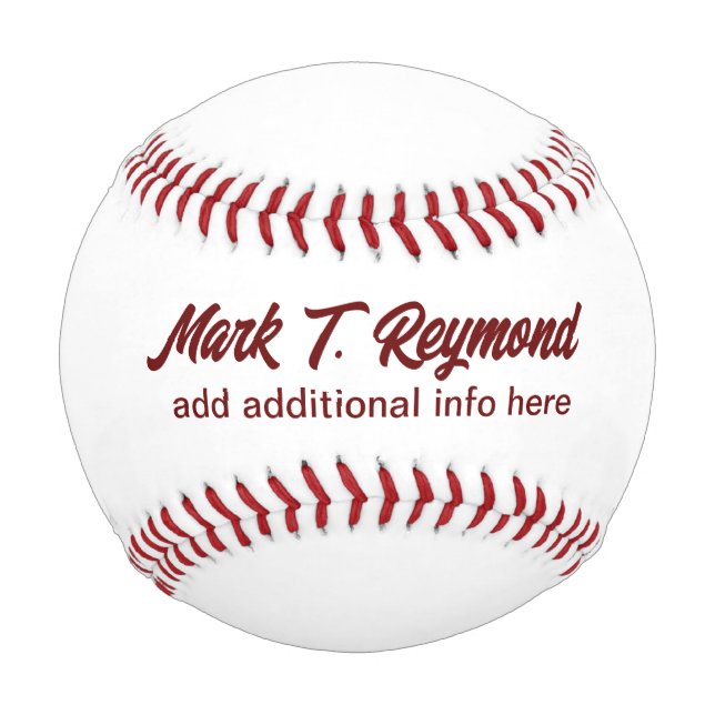 Balle De Baseball Nom de police de script moderne sur le baseball bl (Dos)